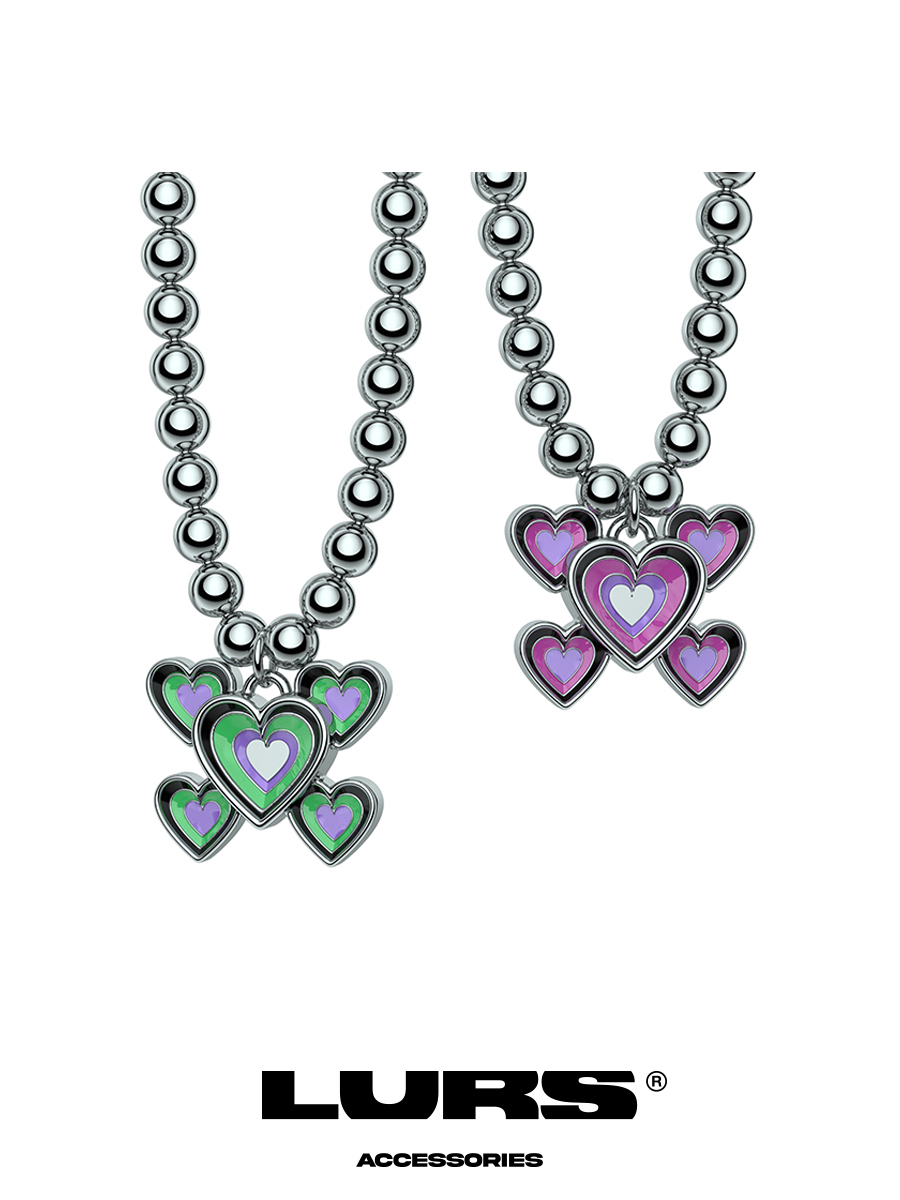 LURS 幻彩 愛心 鋼珠 迷幻 項鍊