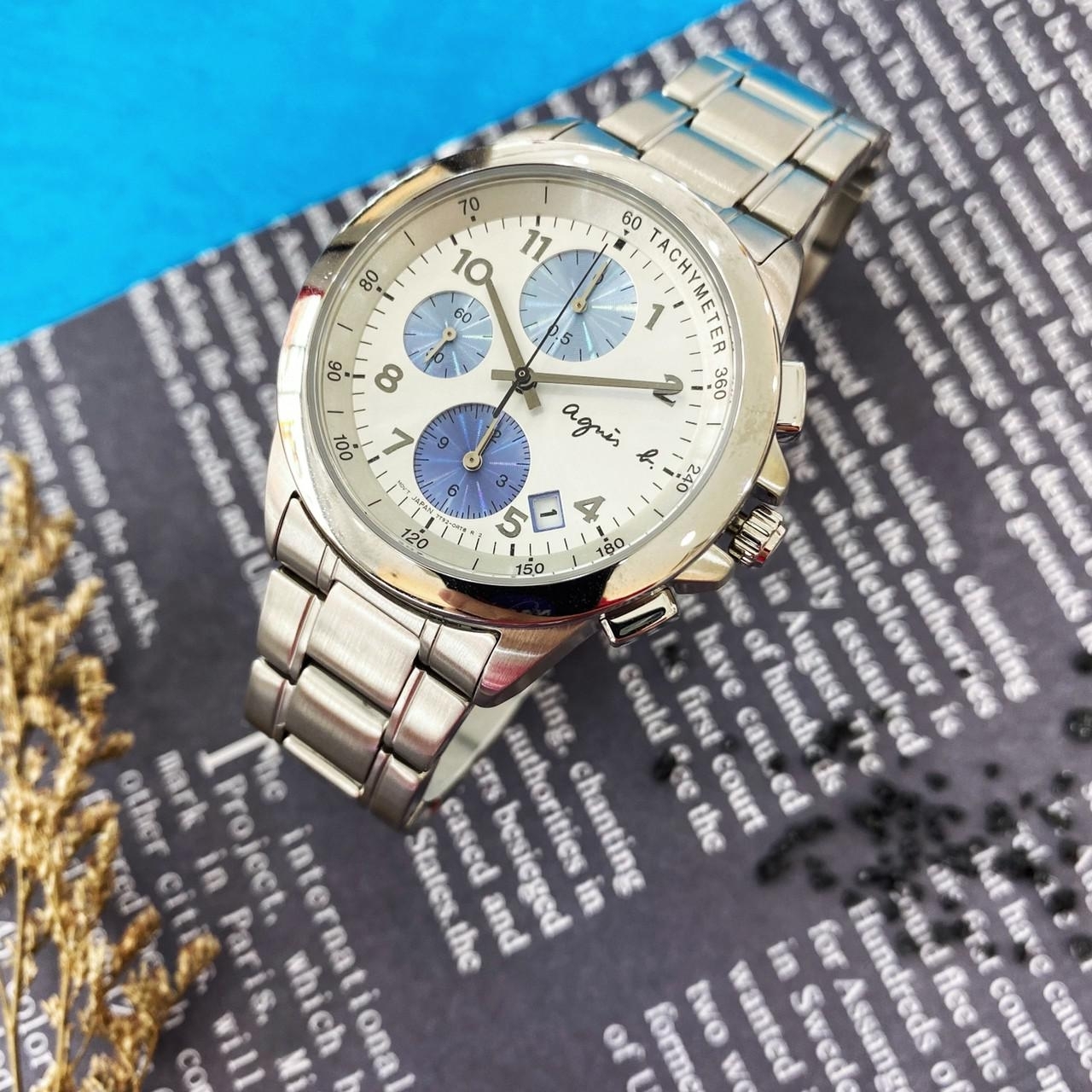 【agnès b.】花漾渲染法式計時中性腕錶 7T92-0LY0L 39mm  現代鐘錶