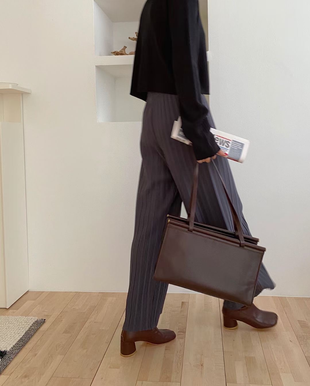 17《預訂》橡筋腰直紋休閒長褲