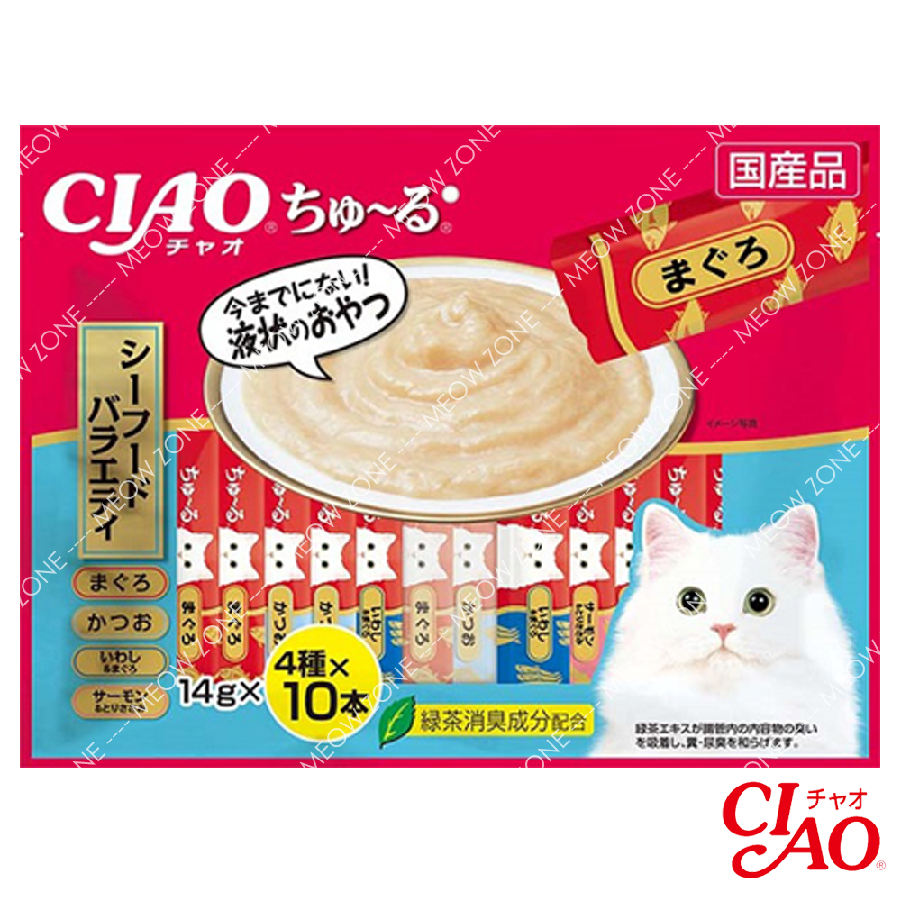 CIAO 糊仔14g x 40本 - 沙丁魚吞拿魚大包混合口味