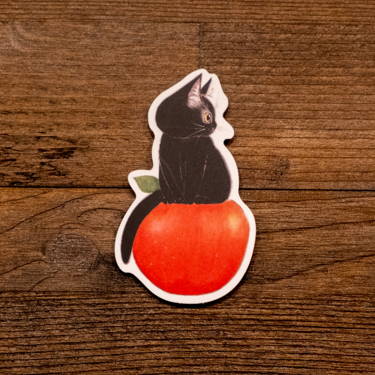 補補貓‧大衛煮愛｜絕版｜防水貼紙S｜蘋果小黑貓