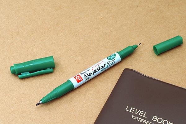 寺西不刺鼻油性雙頭簽字筆