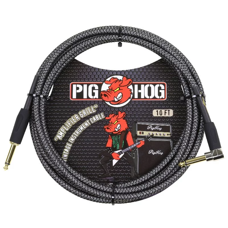 PIG HOG 編織導線 直L頭 OFC無氧銅 黑灰色 Amplifier Grill ｜ PCH10AGR(10呎) / PCH20AGR(20呎)
