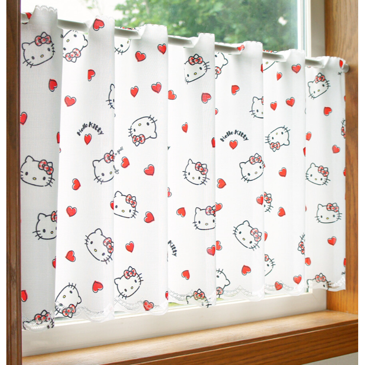Sanrio Hello Kitty 咖啡廳窗簾 120 x 45 cm 心心 #CM22C-93540