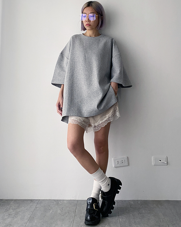 MFT-2015 Oversize空氣感T恤 ɢʀᴇʏ