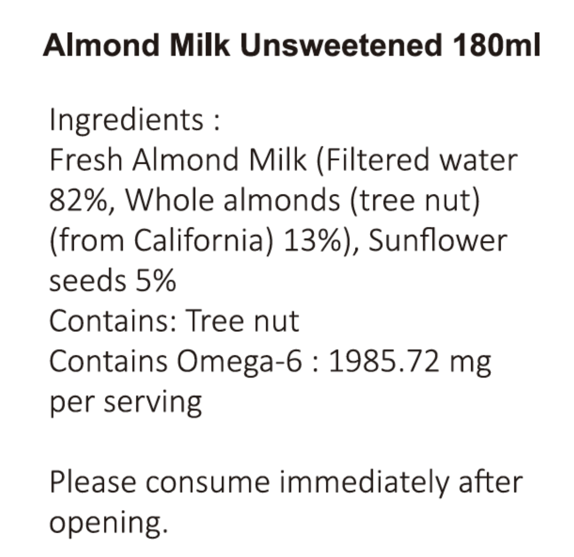 137 Degrees 無糖杏仁奶 180ml