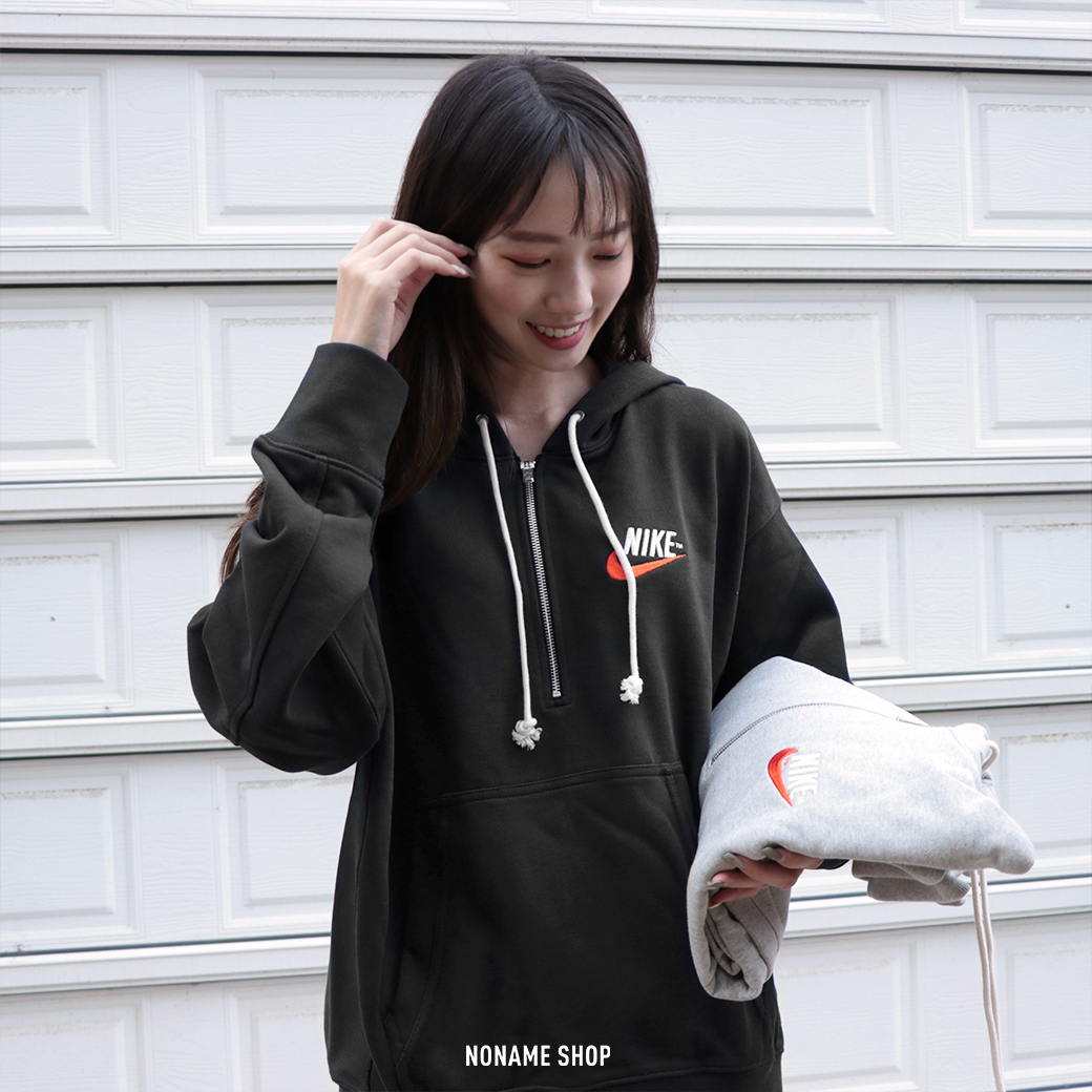 🎄聖誕限定優惠🎄 NIKE SPORTWEAR 字勾 連帽 半開襟 拉鍊 落肩 長袖 兩色 (男款)