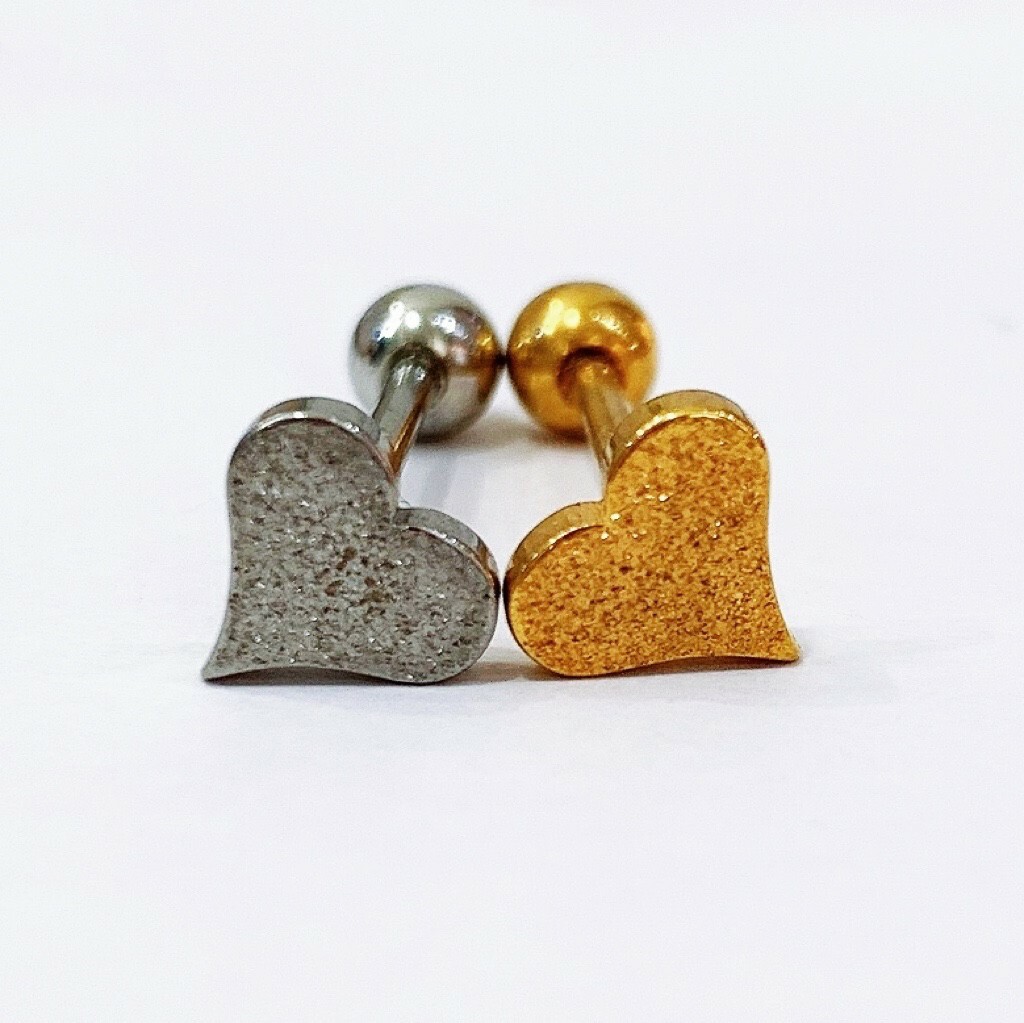 抗敏鋼 磨砂愛心舌環