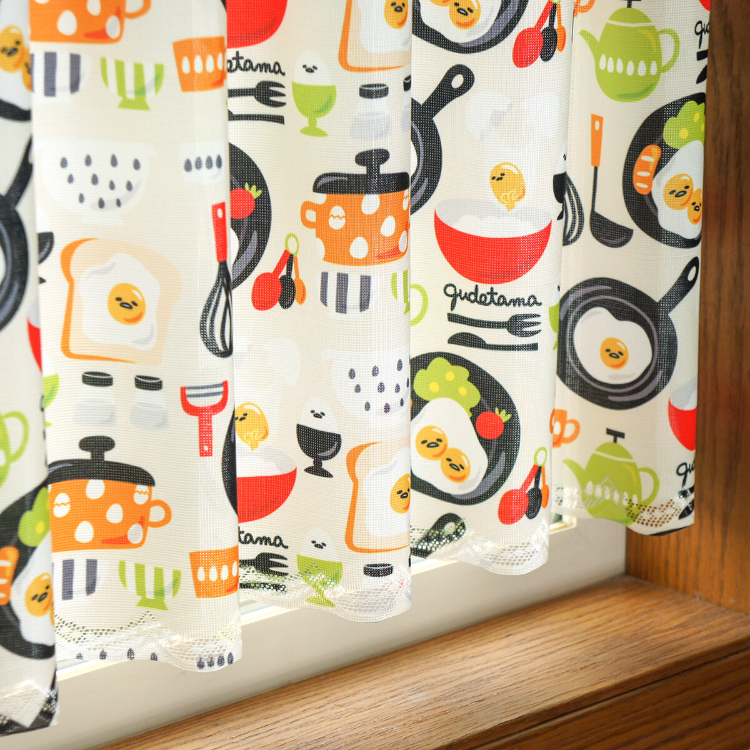 Sanrio 蛋黃哥咖啡廳窗簾 120 x 45 cm 廚房用品 米飯 #CM22C-93562