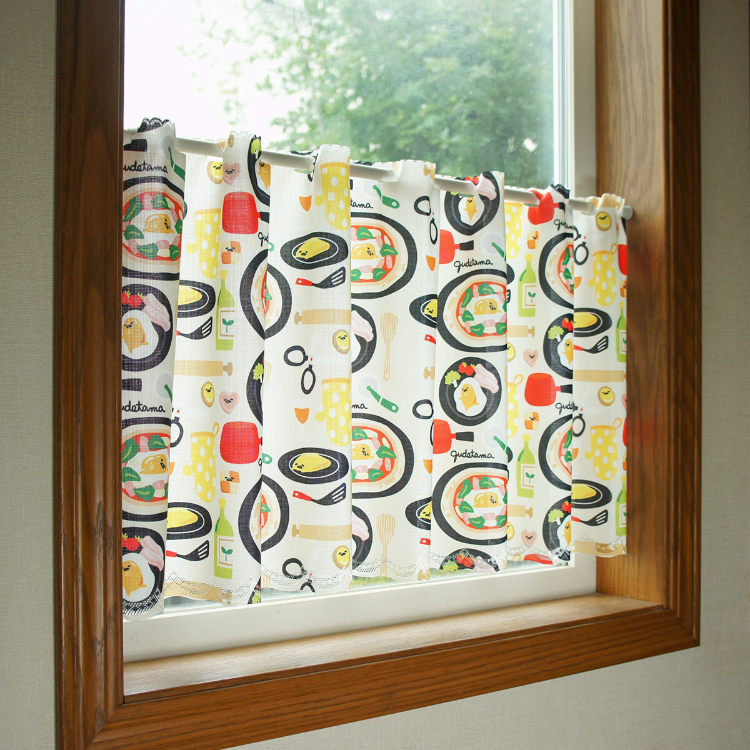 Sanrio 蛋黃哥咖啡廳窗簾 120 x 45 cm 廚房用品 薄餅 #CM22C-93563