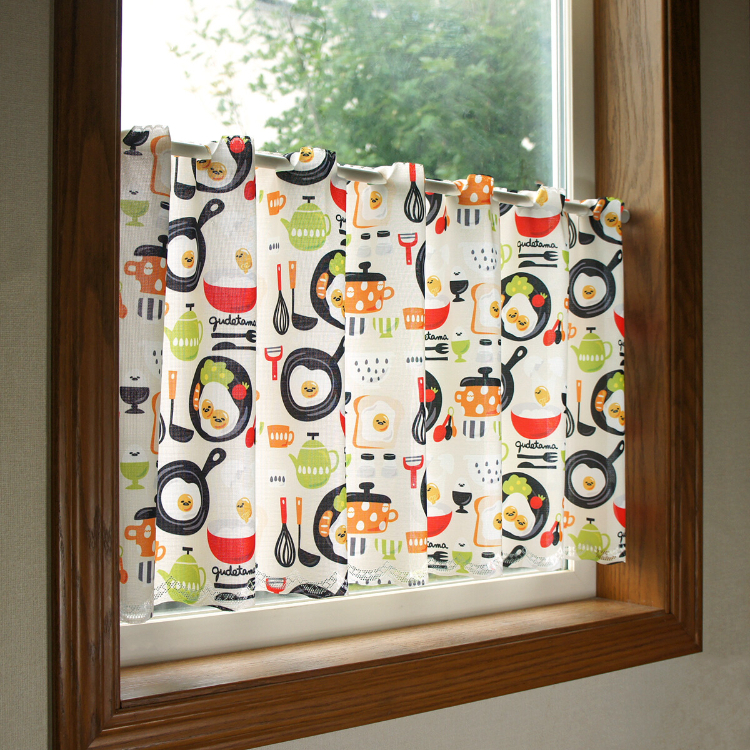 Sanrio 蛋黃哥咖啡廳窗簾 120 x 45 cm 廚房用品 米飯 #CM22C-93562