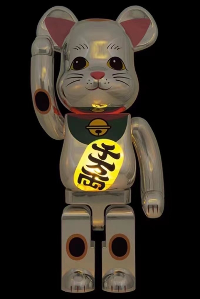 【後払い手数料無料】 BE@RBRICK 招き猫 銀メッキ 発光 1000% - その他