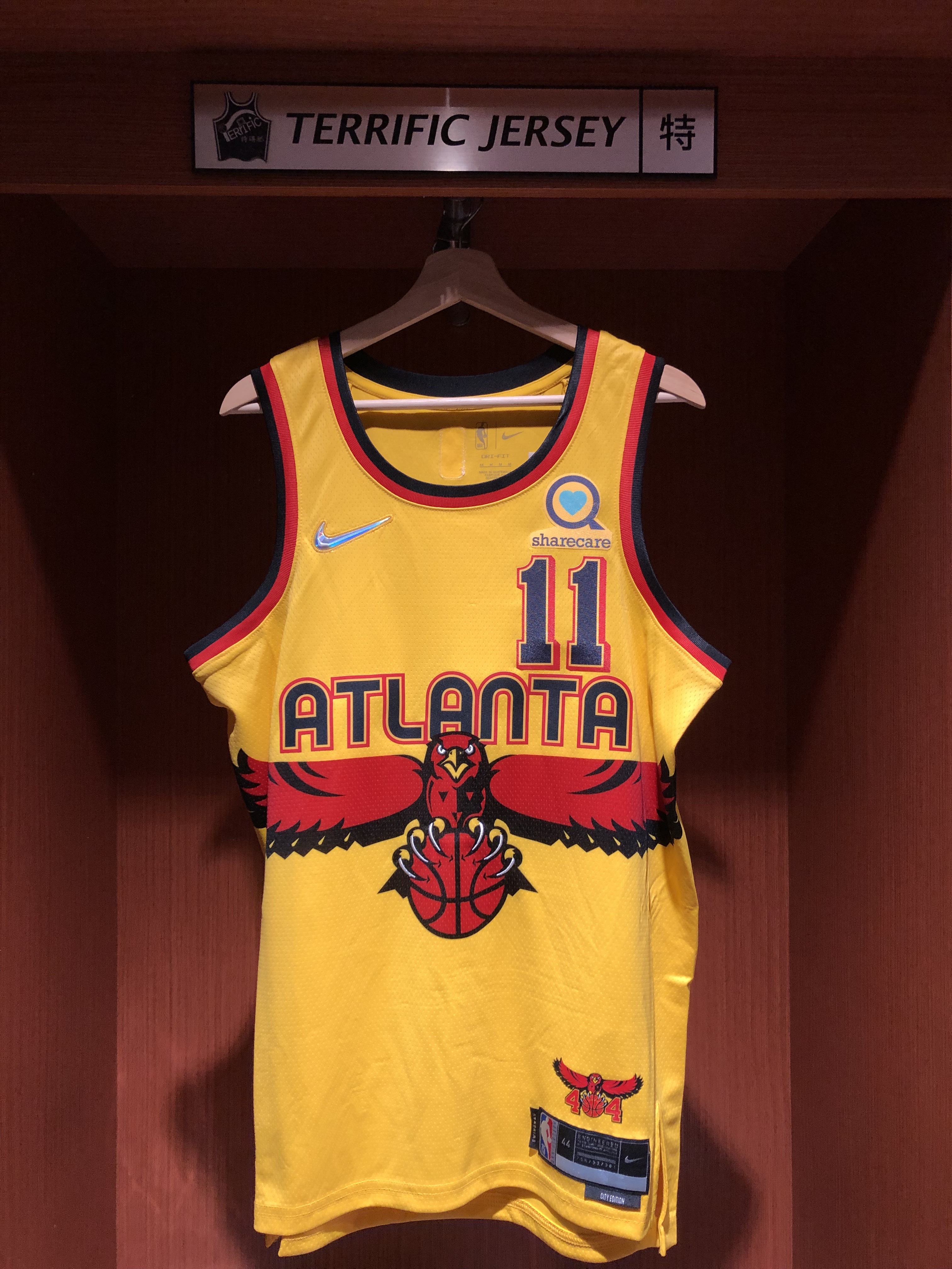 NBA球衣 Trae Young 亞特蘭大老鷹城市 75周年 鑽石標 City Nike Swingman 球迷版 熱轉印 含贊助商標 全新