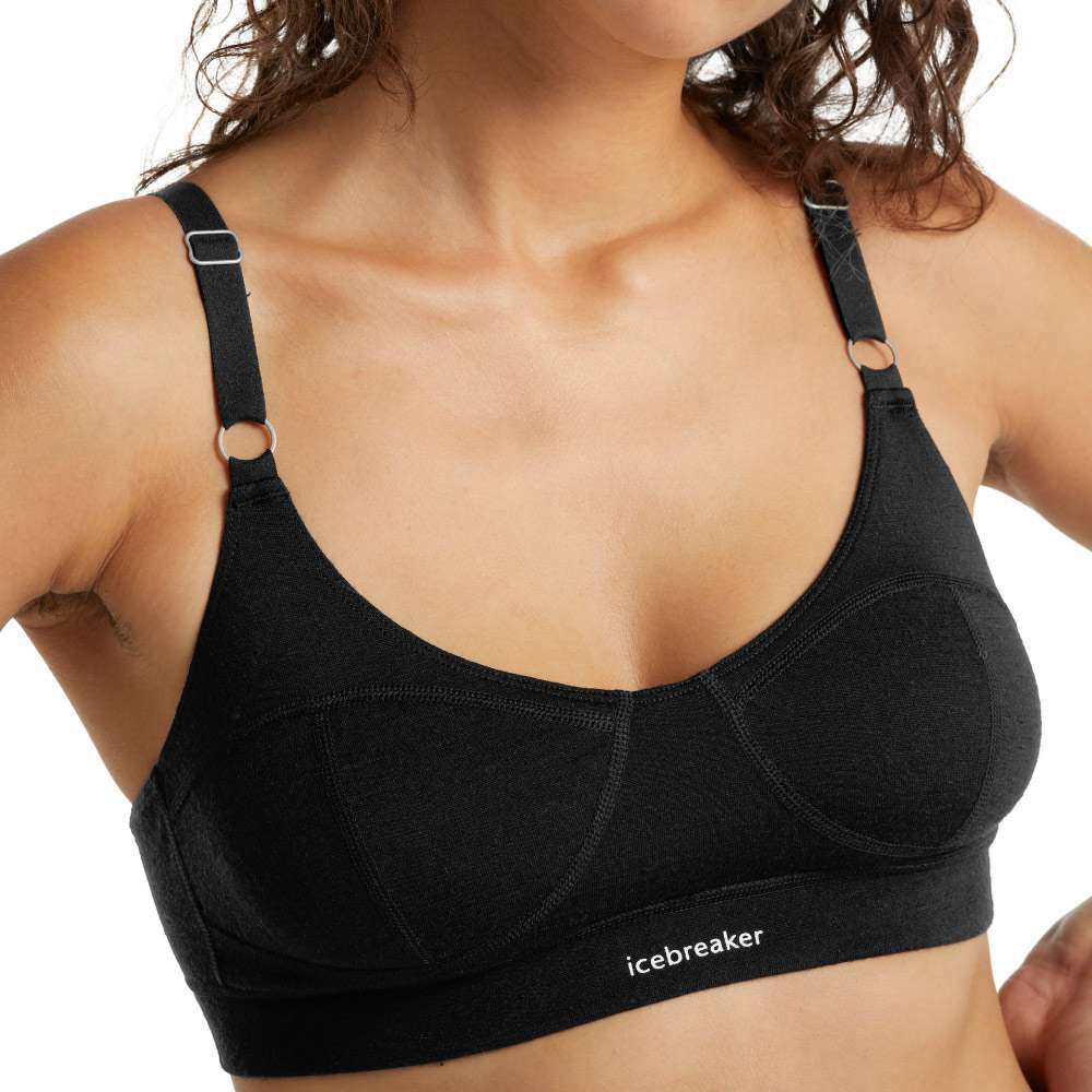 icebreaker Queens 女款 後扣式羊毛內衣-JN200-黑