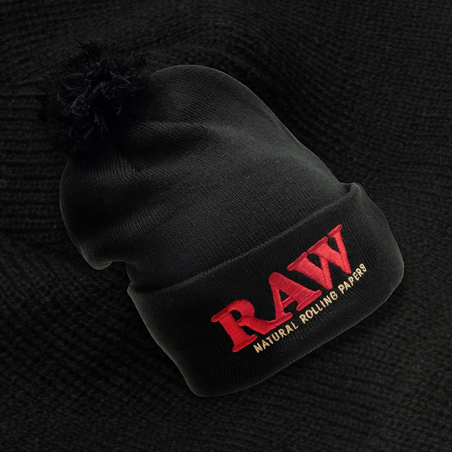 🇪🇸RAW - Rolling Papers Pompom Hats 針織毛帽  (黑)