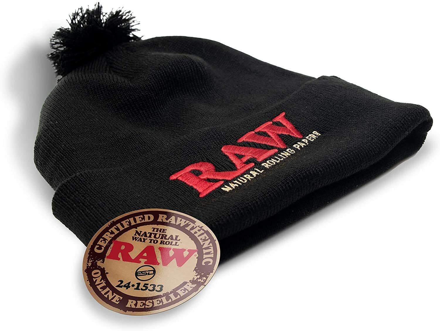 🇪🇸RAW - Rolling Papers Pompom Hats 針織毛帽  (黑)