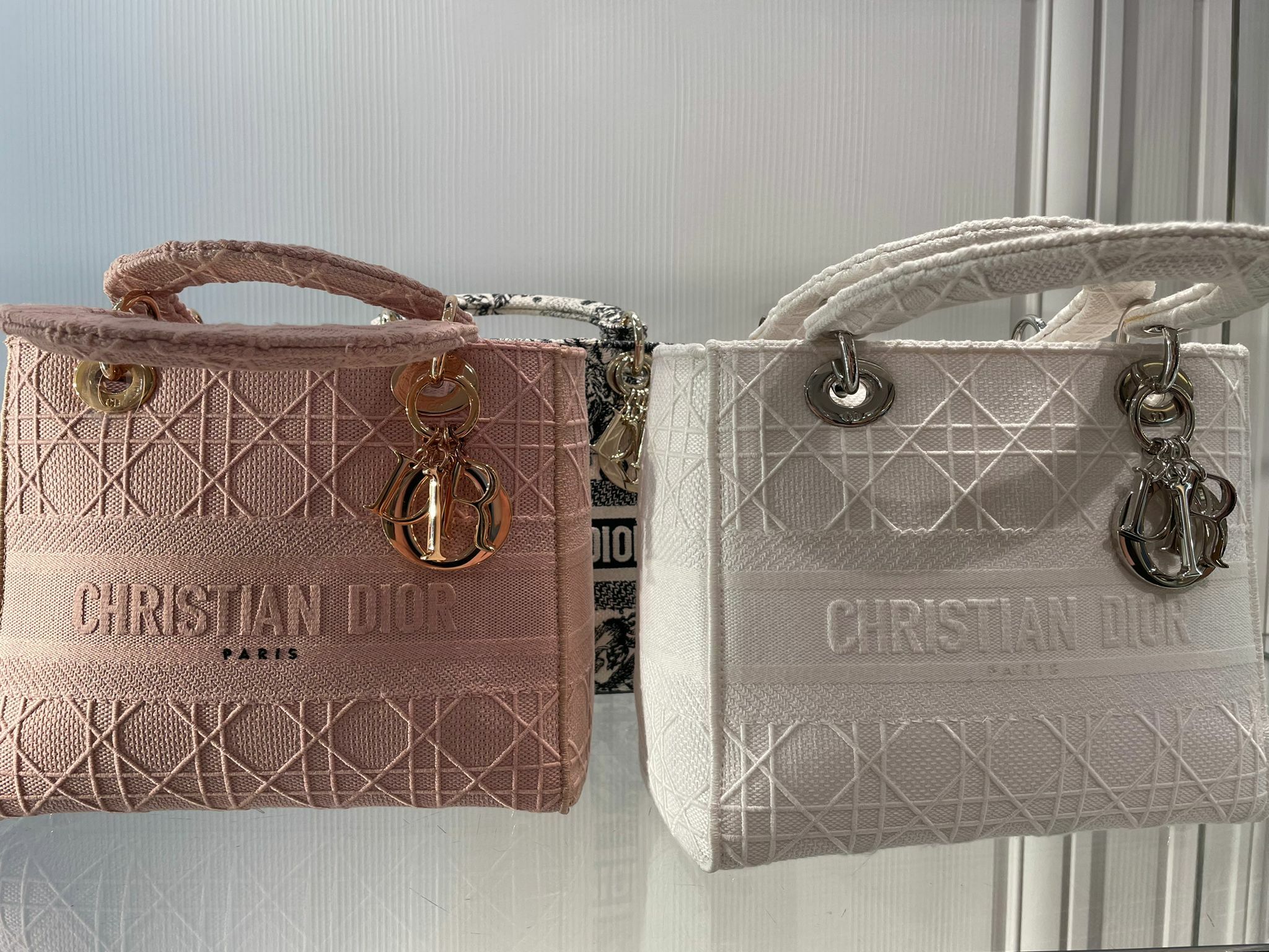 DIOR LADY DIOR BAG CANVAS SMALL