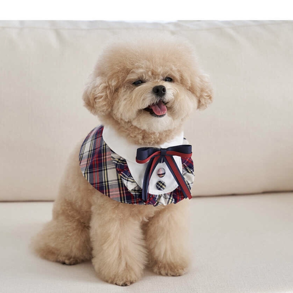 學院風-配件 脖圍、披風-紅格Red-It’s sunny outside