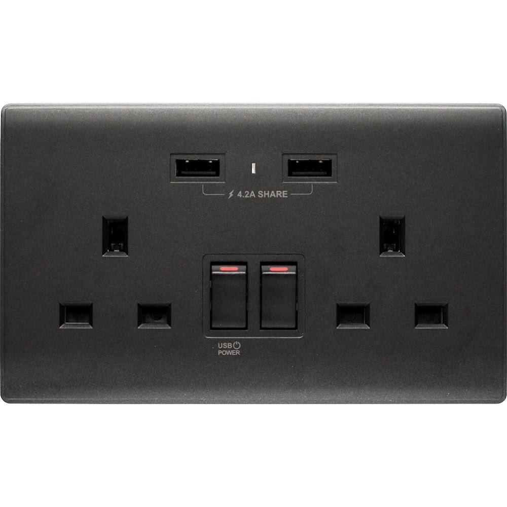 M2K （碳黑）13AUSB孖蘇 4.2A/4.2A+Type C/5.7A PDQC