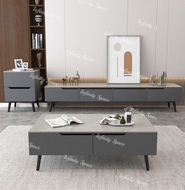 B0260 岩板電視地櫃 茶几 邊櫃組合