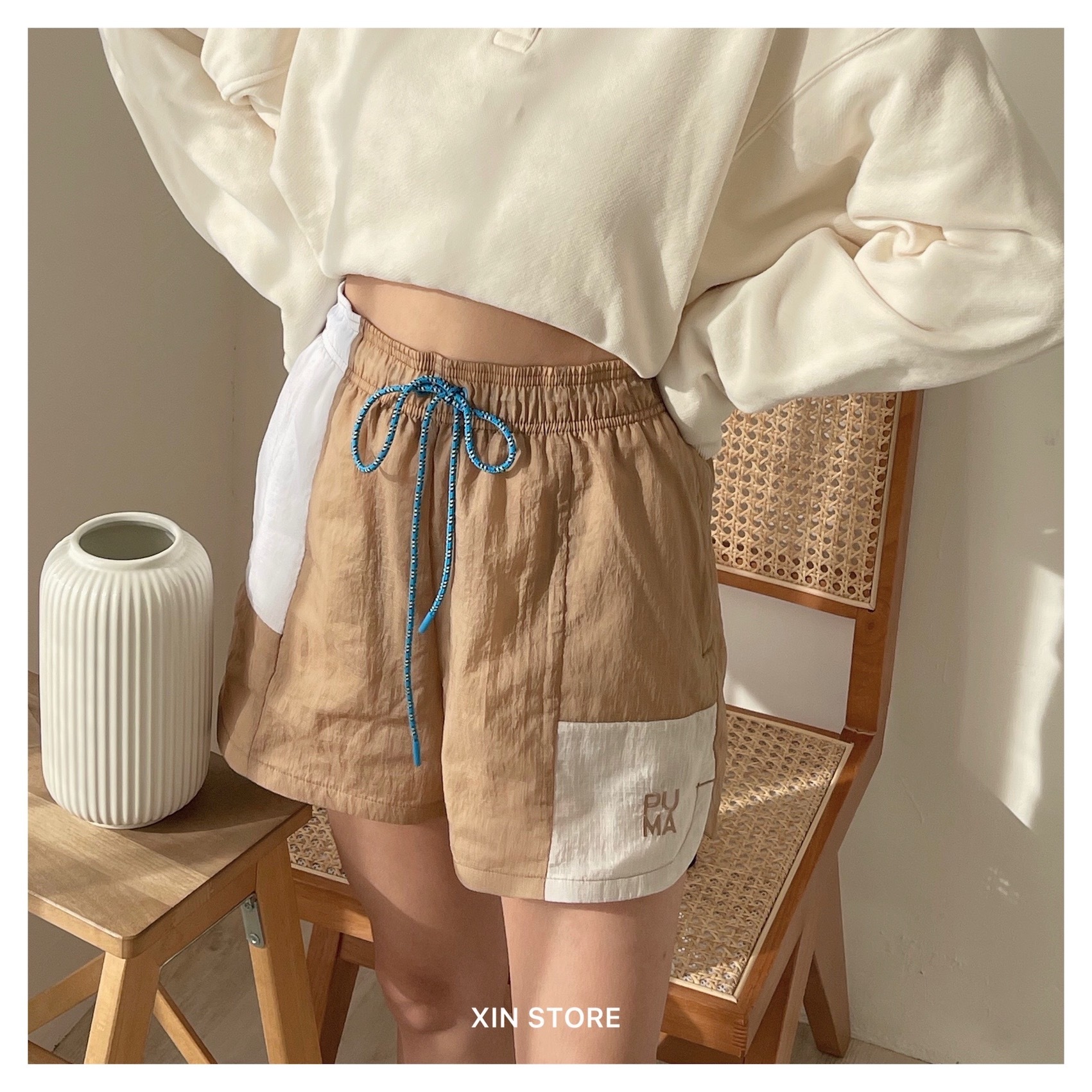 【現貨】Puma Infuse 短風褲 短褲 Jolin 蔡依林同款 拿鐵咖啡 黑