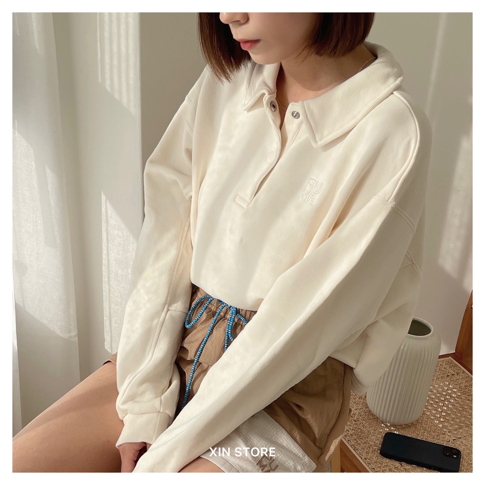 【現貨】Puma Infuse 長袖 Polo衫 短版 Jolin 蔡依林同款 杏