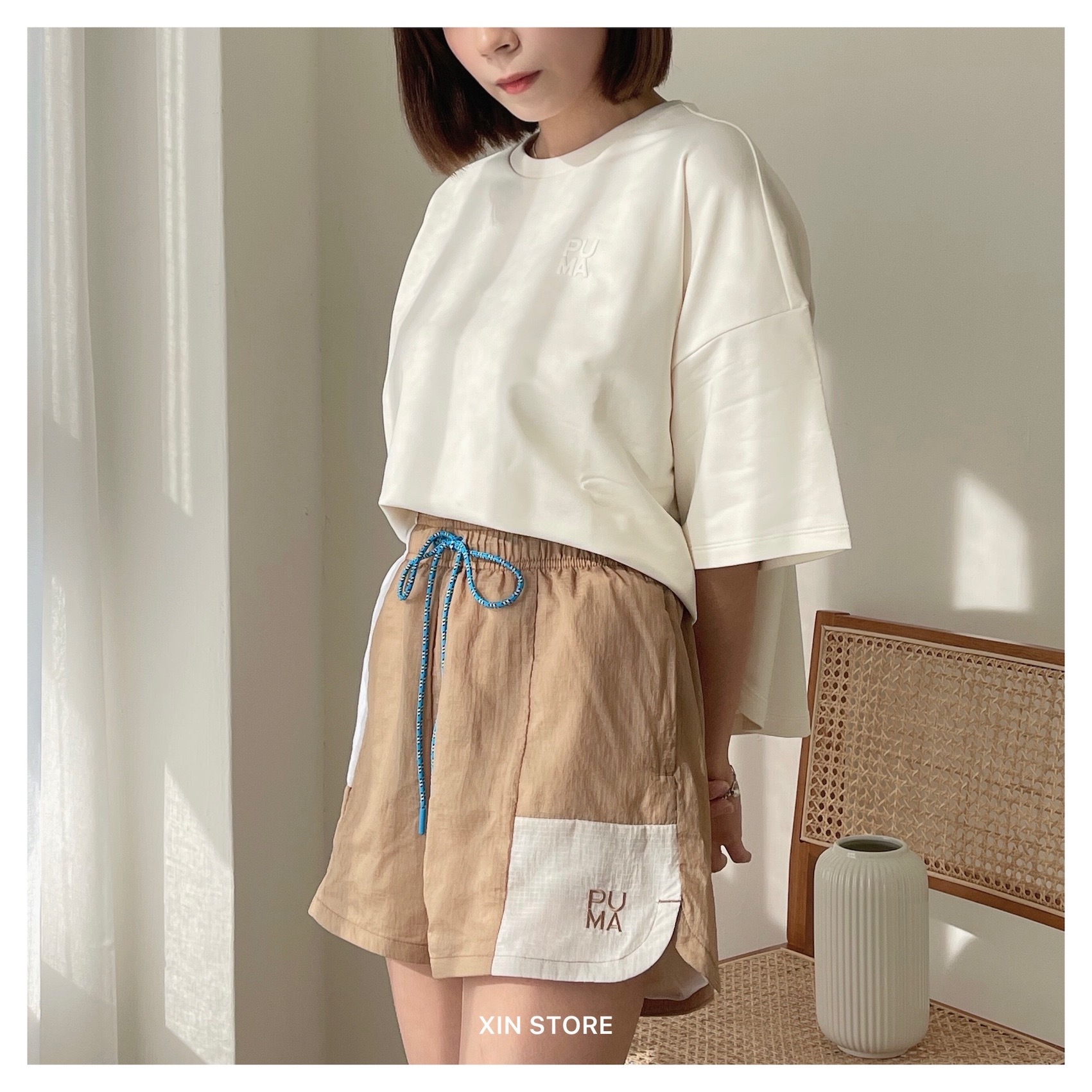 【現貨】Puma Infuse 落肩 短版 Jolin 蔡依林同款 短袖 短Tee 杏 奶茶