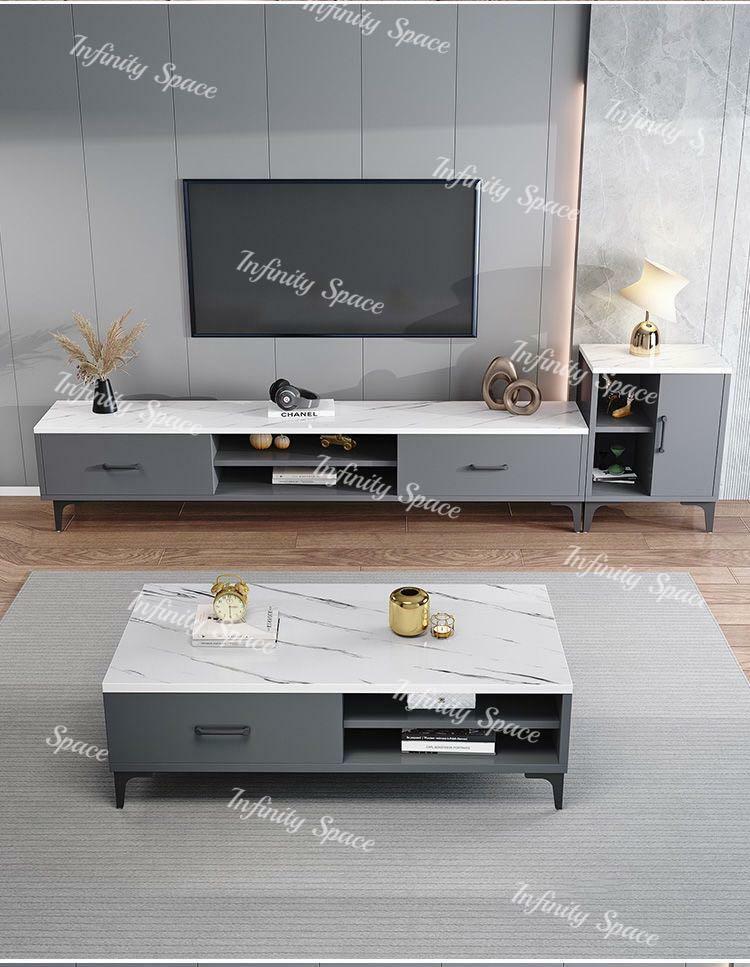 D3047 大理石紋木電視地櫃及茶几組合