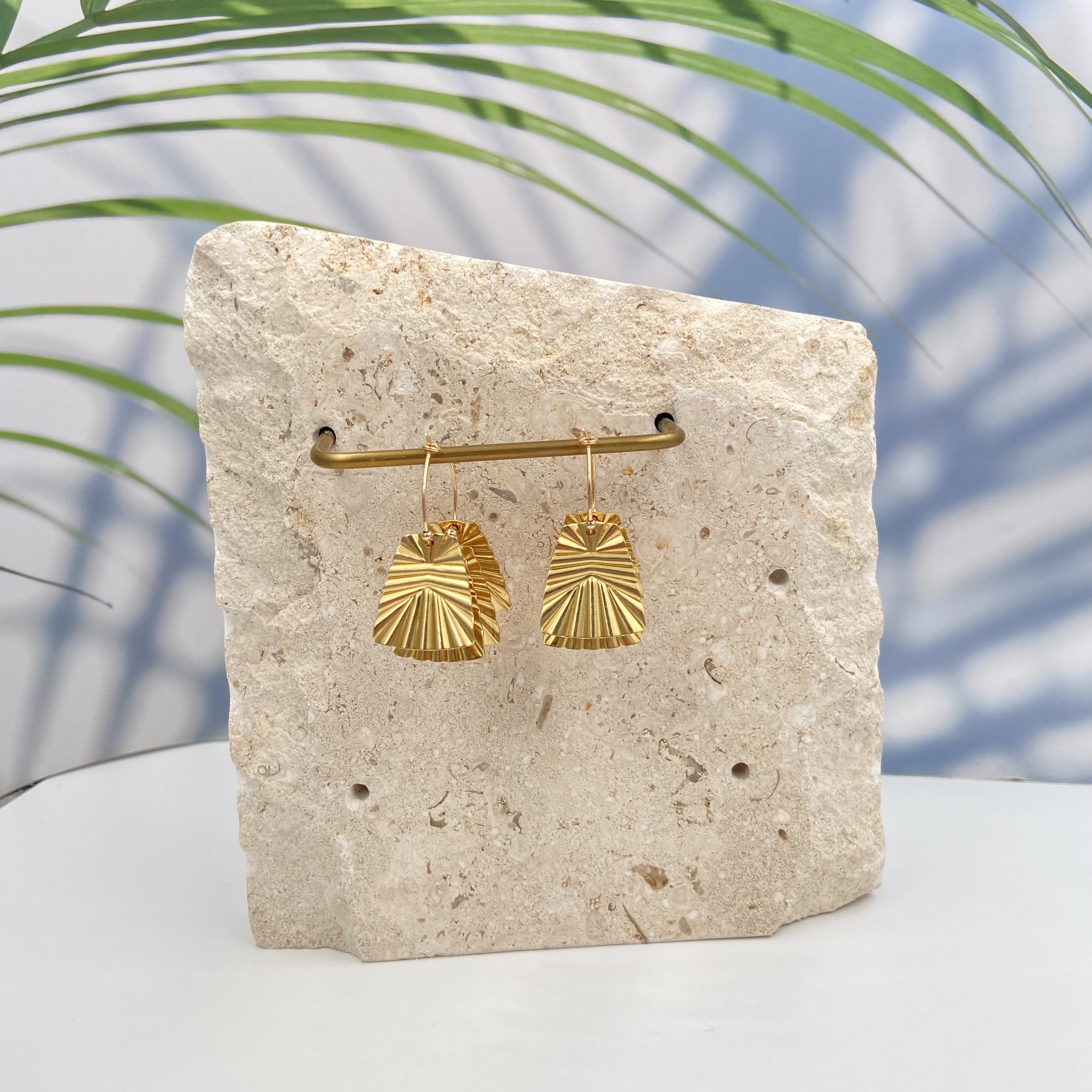 COLE COOL簡約黃銅多層次14K包金耳環