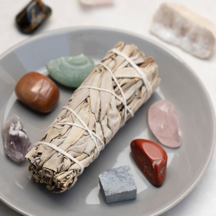 天然白鼠尾草【體驗裝 - 附送陶瓷碟】濃厚草本甘香｜驅除負能量｜淨化水晶必備