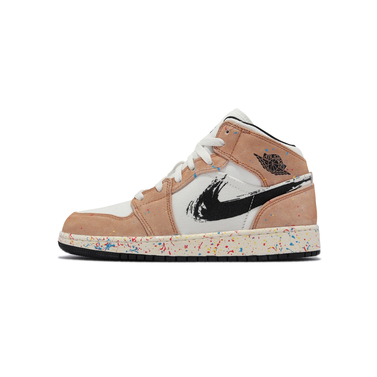 -(A18b)-AIR JORDAN 1 MID SE (GS) "BRUSHSTROKE"-DA8006 100