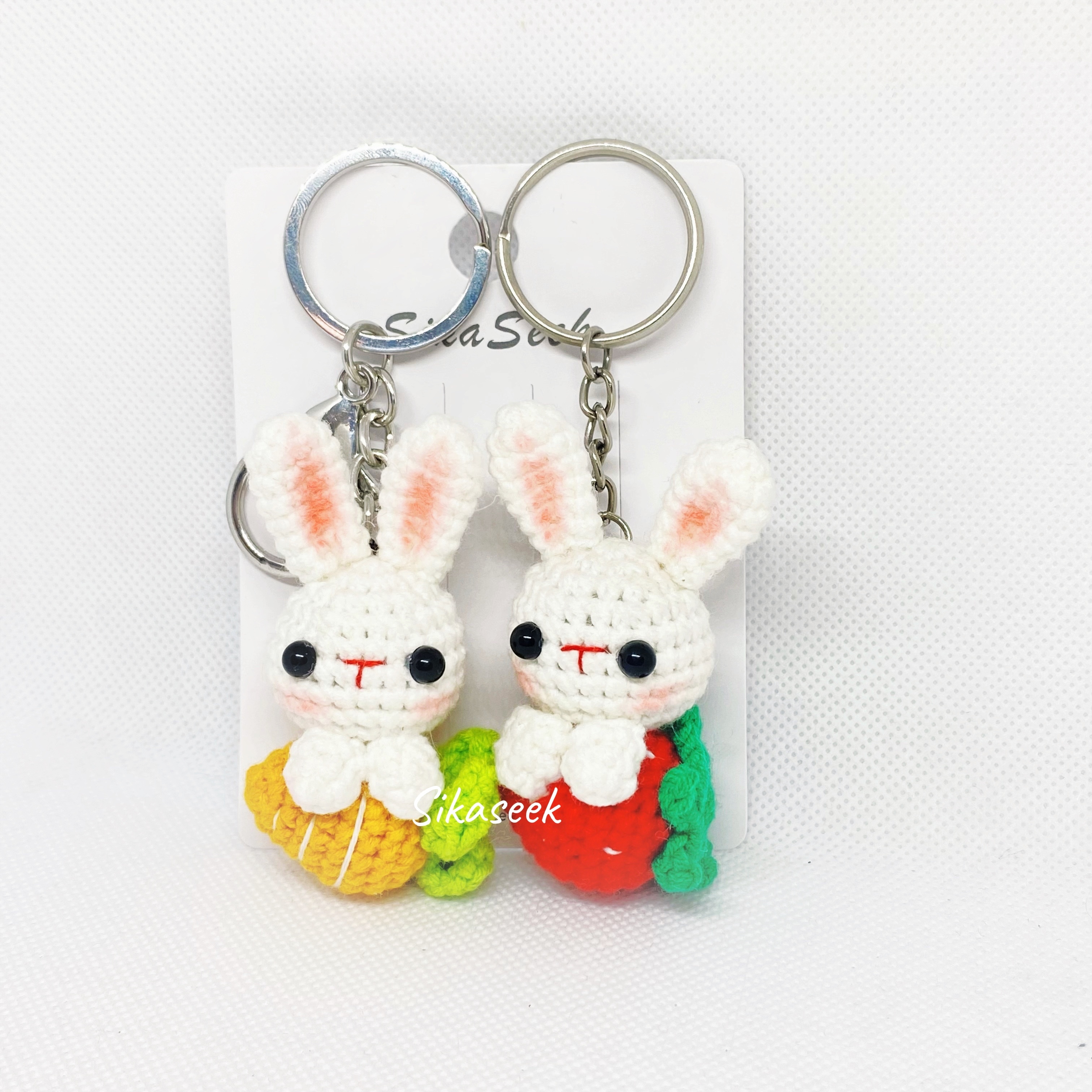 SK9255   毛線兔兔 胡蘿白 草莓 匙扣
