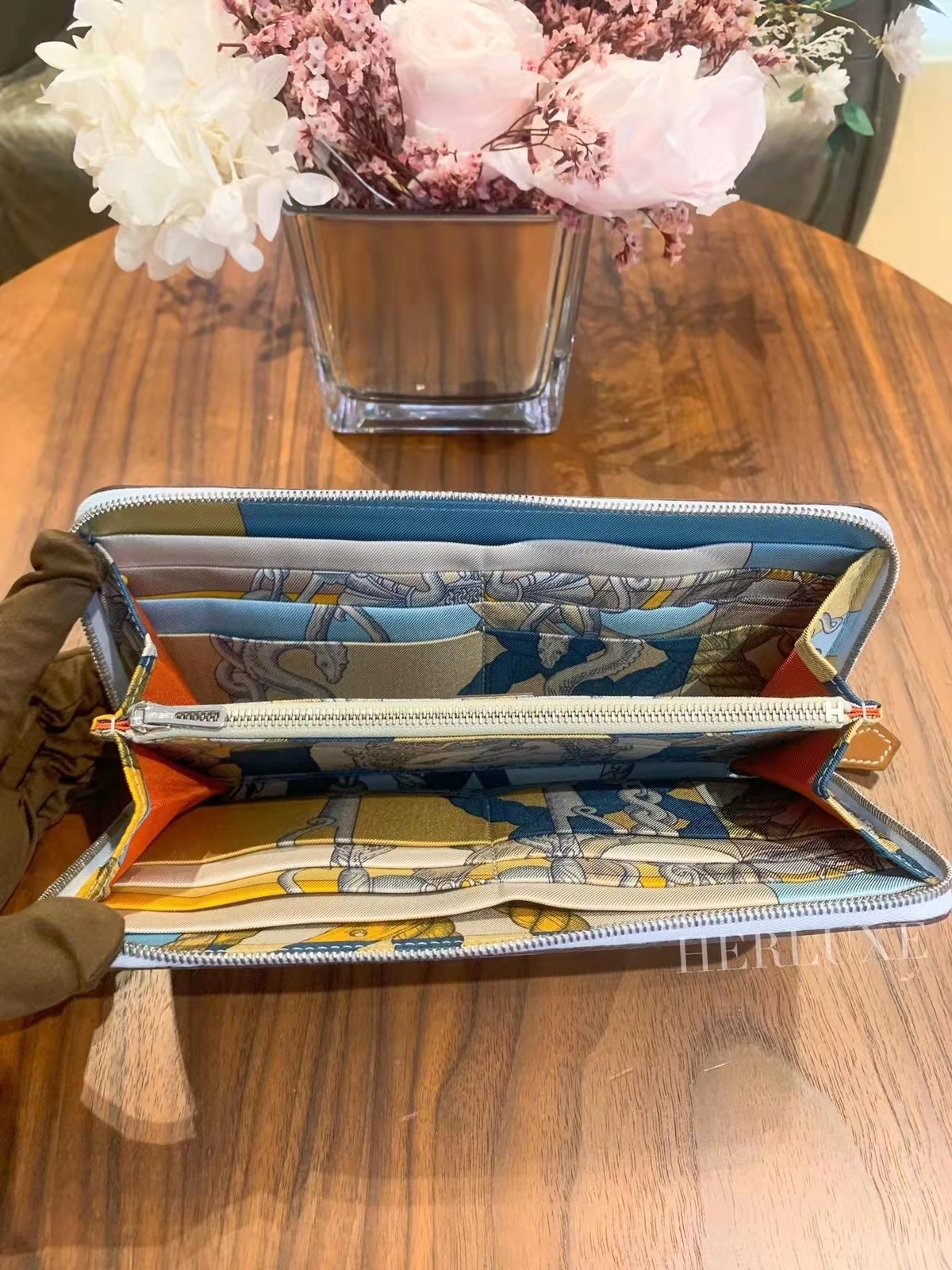 Silkin wallet T0 blue brume epsom