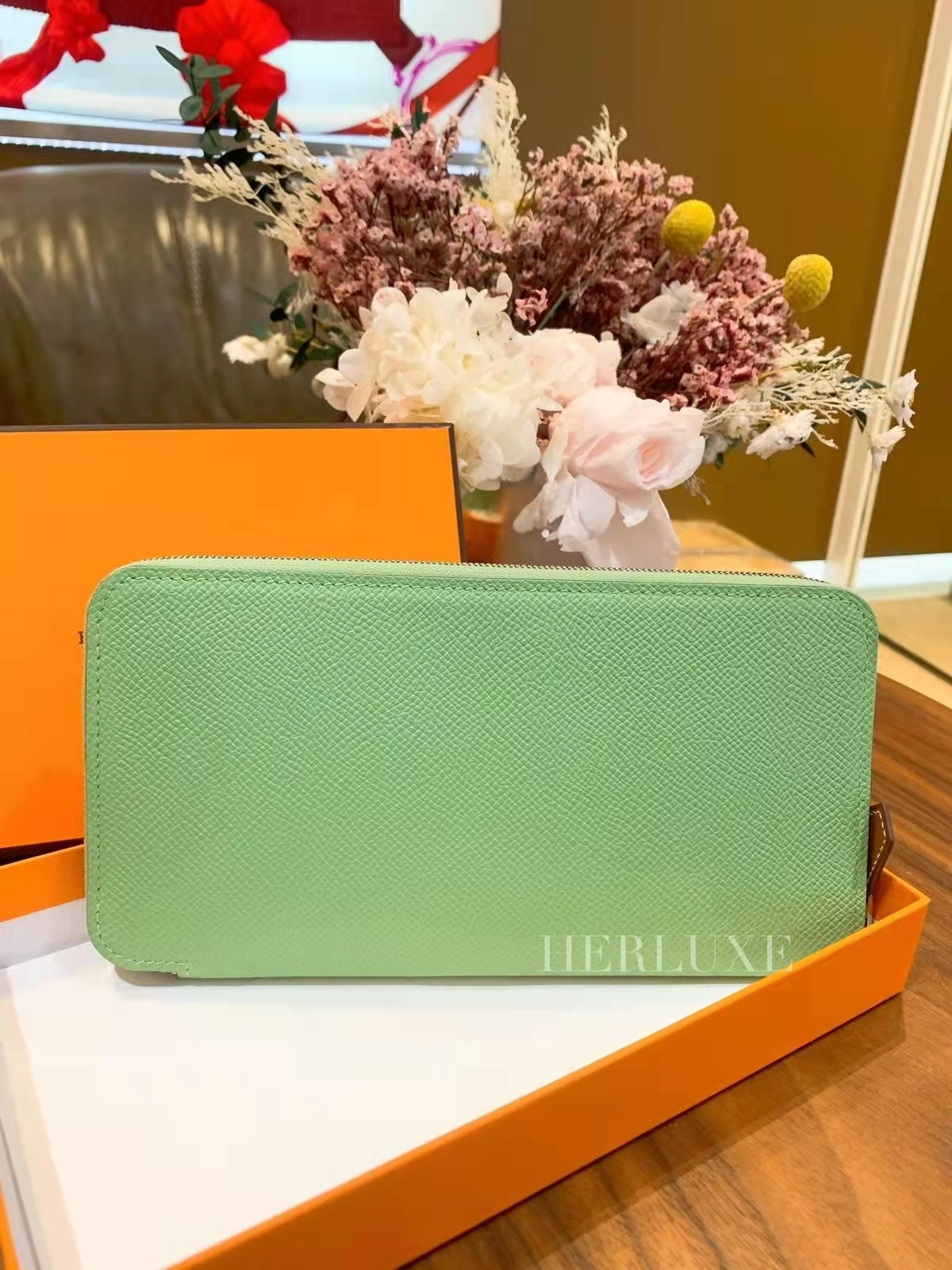 Silkin wallet 3i vert criquet epsom