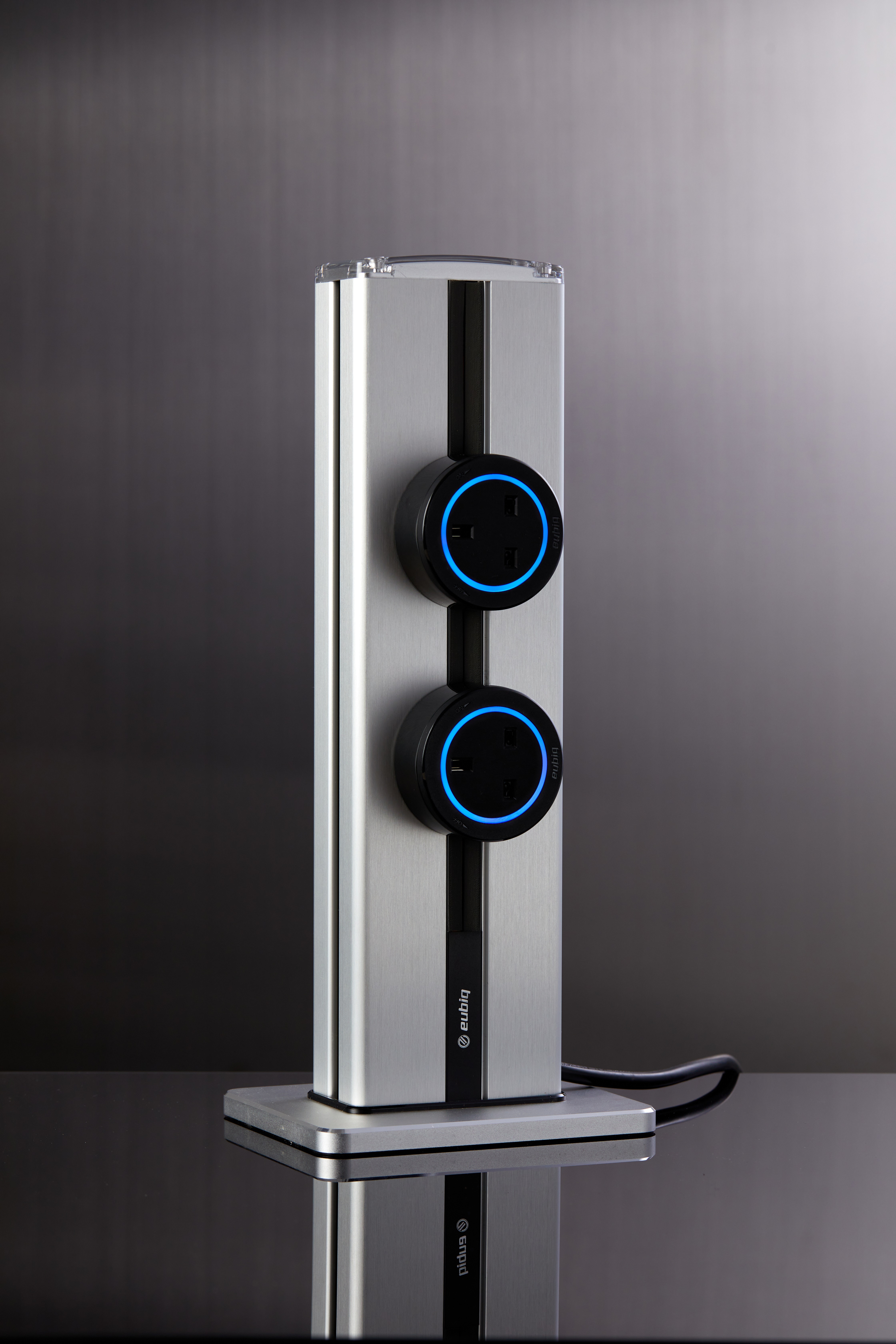 EUBIQ –  MINI TT 直立式 帶電源線電力軌道+2個BS4(套裝) (銀色/黑色)