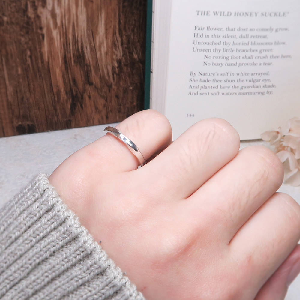 幾何方扭結戒指 純銀戒指