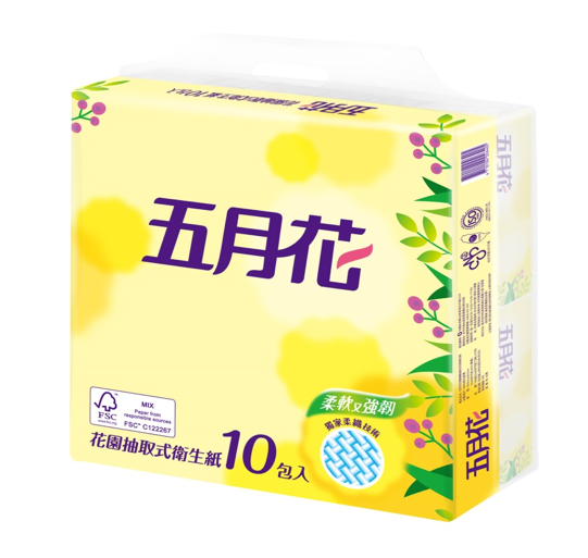 【五月花】花園抽取式衛生紙100抽10入