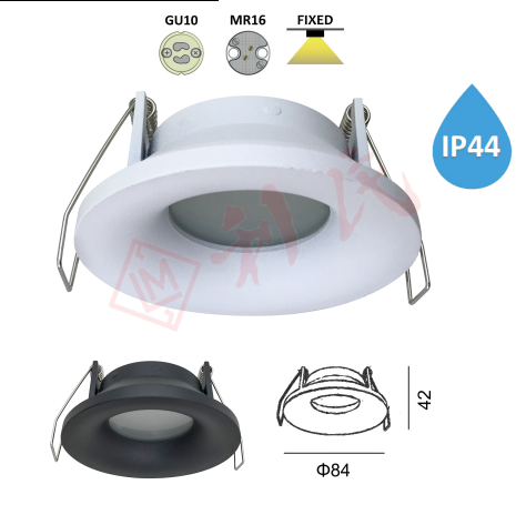 DL-60A 防水圓形暗裝筒燈 (白色/黑色)