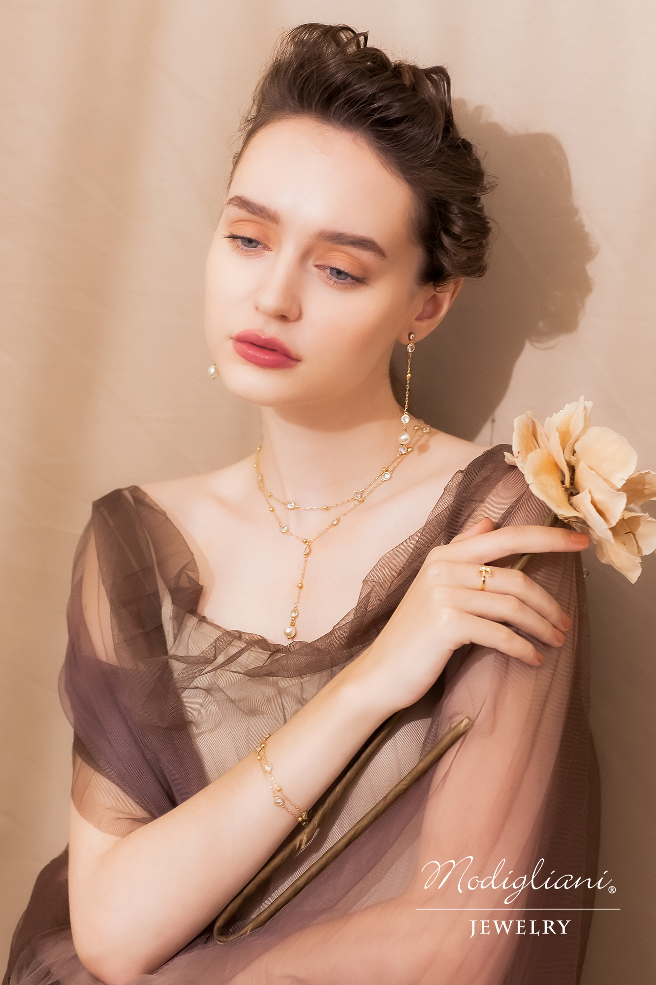 黃銅飾品,黃銅,鋯石,項鍊,氣質,施華洛世奇水晶珍珠