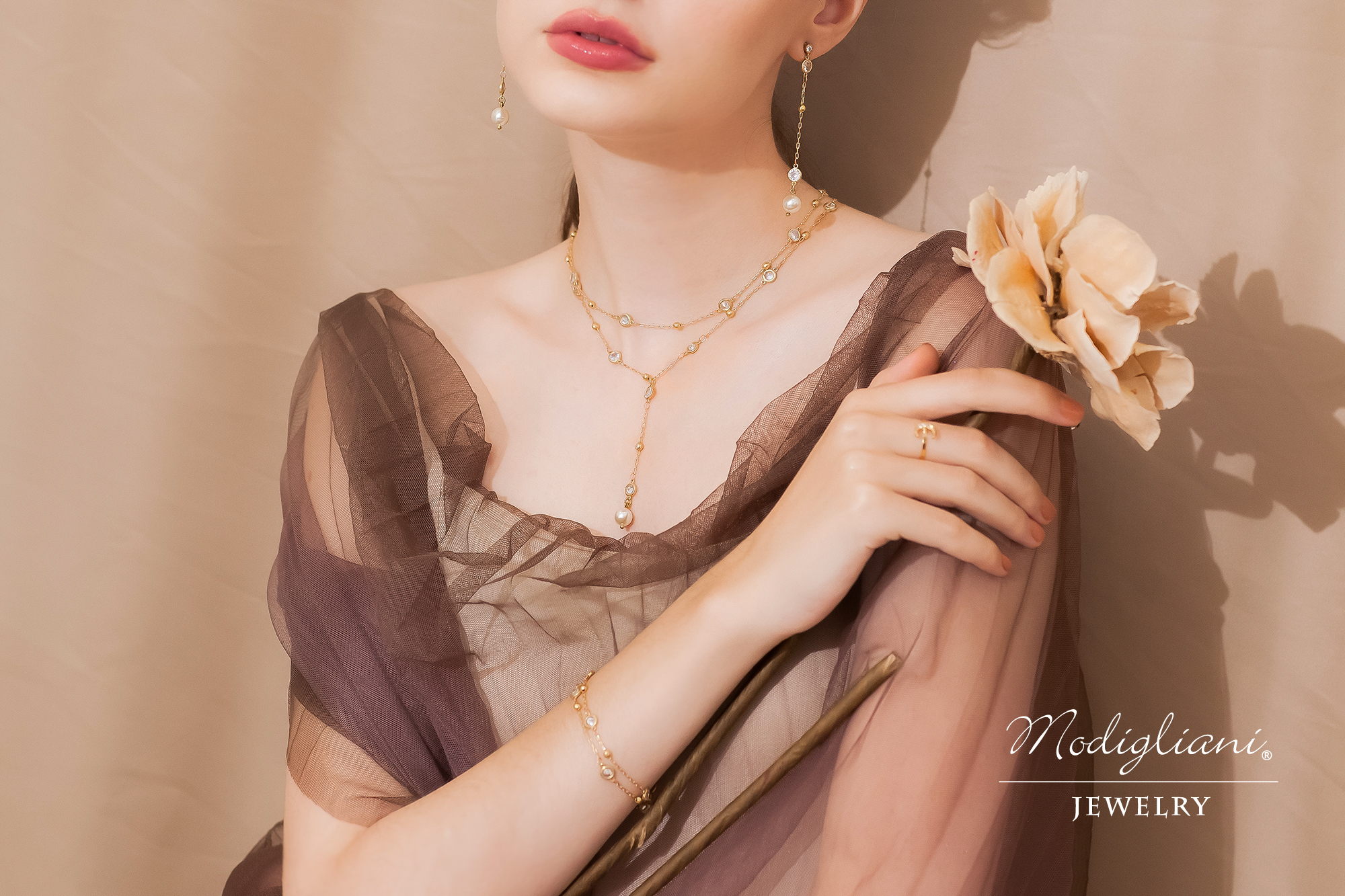 黃銅飾品,黃銅,鋯石,項鍊,氣質,施華洛世奇水晶珍珠