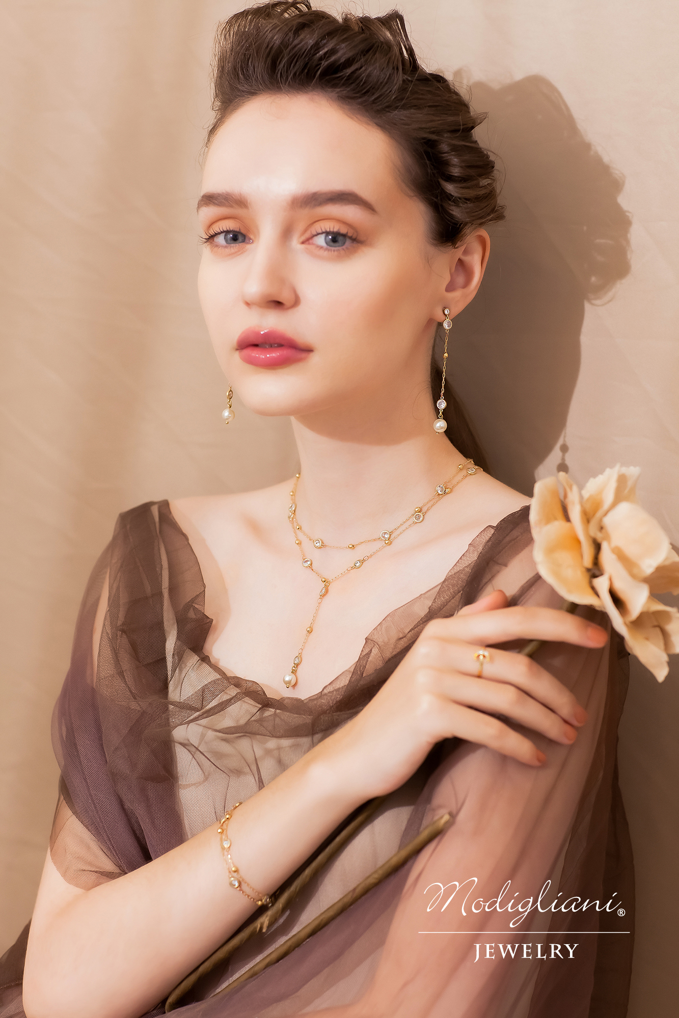 黃銅飾品,黃銅,鋯石,項鍊,氣質,施華洛世奇水晶珍珠