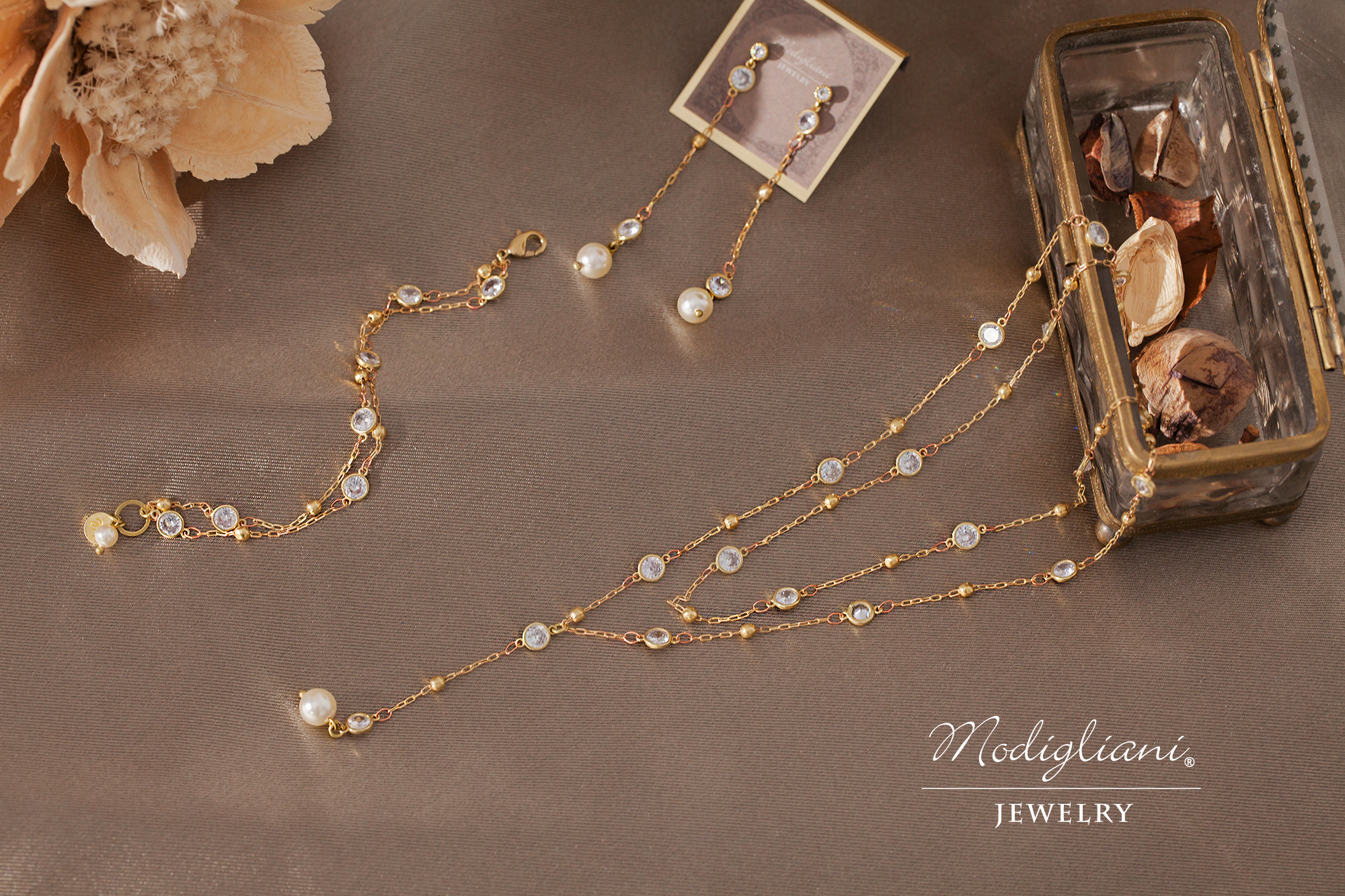 黃銅飾品,黃銅,鋯石,項鍊,氣質,施華洛世奇水晶珍珠