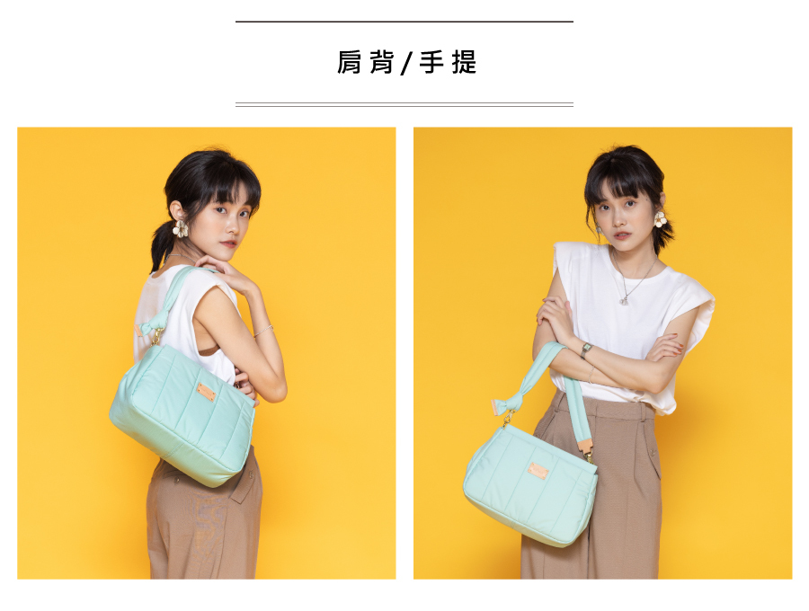 淺綠色肩背包 女性休閒 多隔層包包 輕量包包 防潑水包包 防水手提包 斜背包 斜肩包 側背包 Light air 白日夢多隔層肩背包 satana SLA0010-325薄荷綠 商品介紹 3