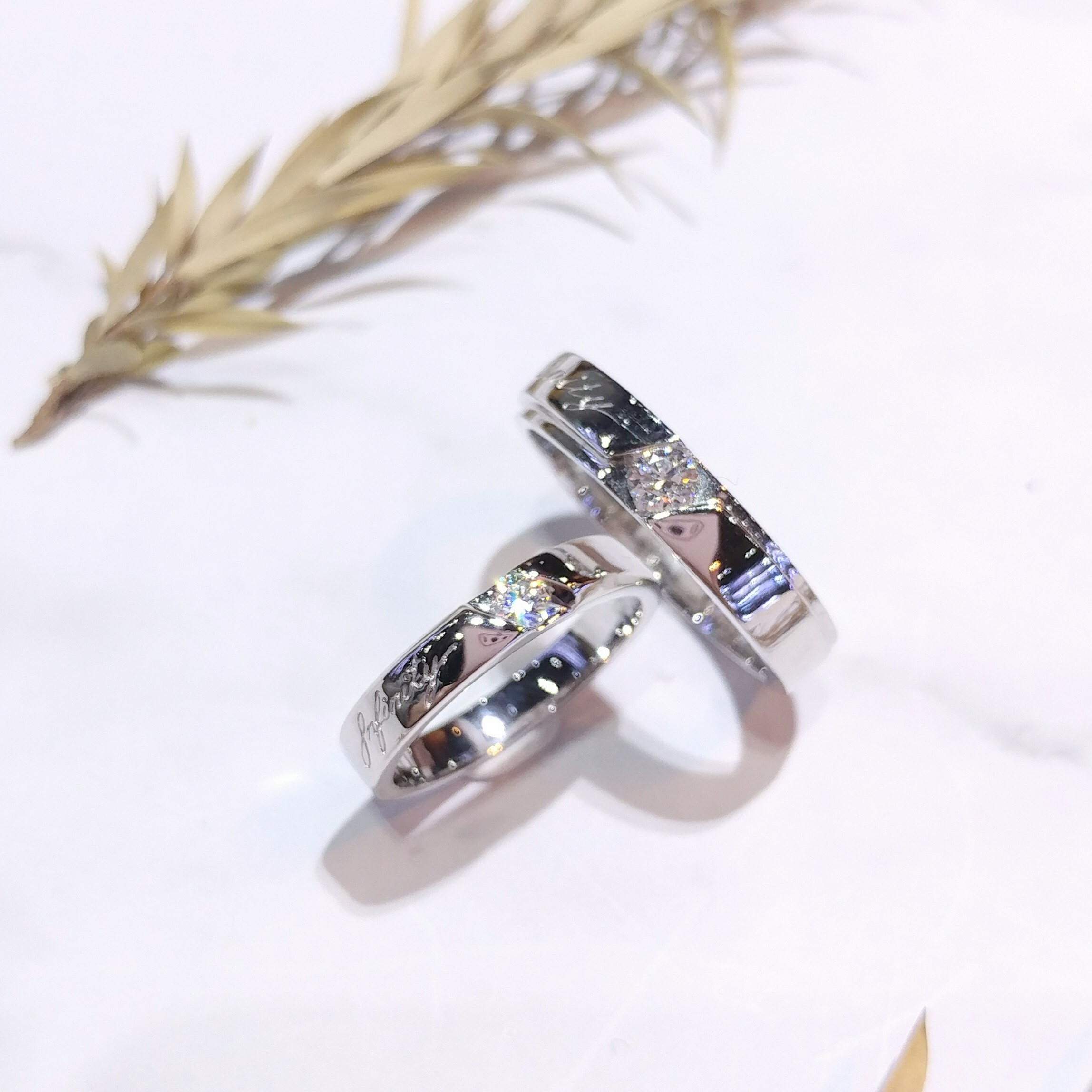 全新18K白金共22份對裝戒指