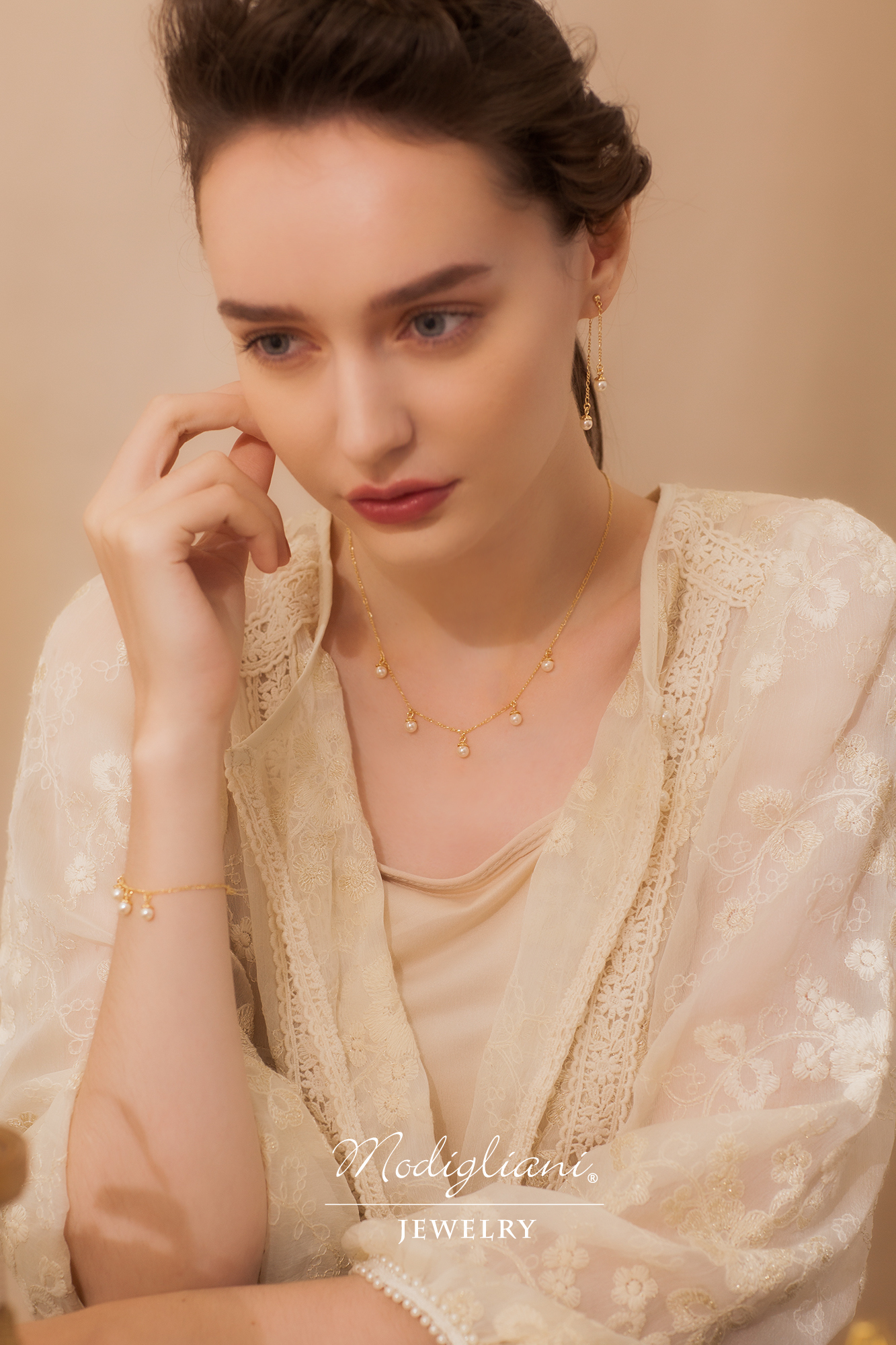 黃銅飾品,黃銅,女人味,百搭,氣質,項鍊,18K金,施華洛世奇水晶珍珠,珍珠