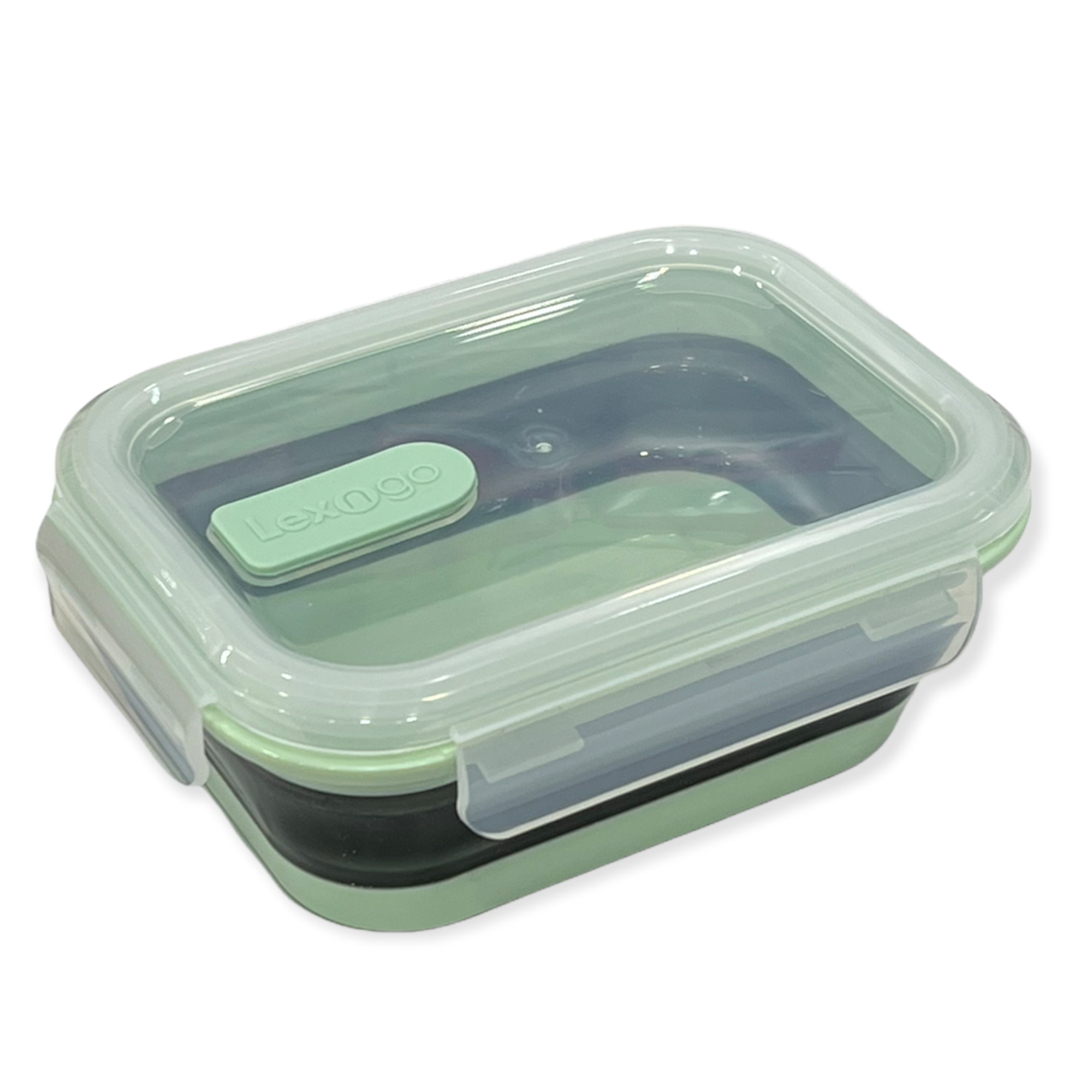 LEXINGTON silicone collapsible rectangle flexi lock container 800ml-green