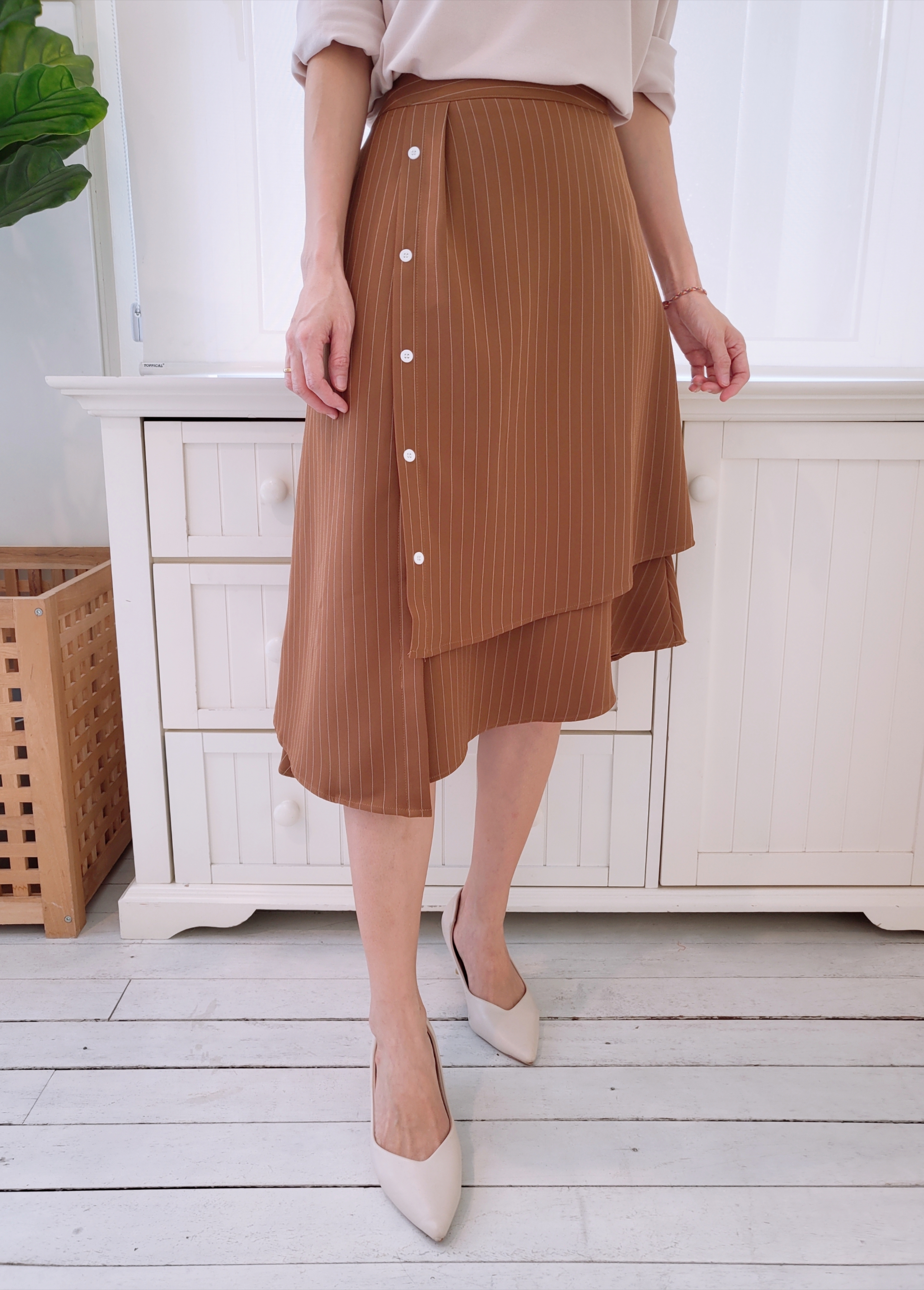 STRIPED ASYMMETRICAL SKIRT