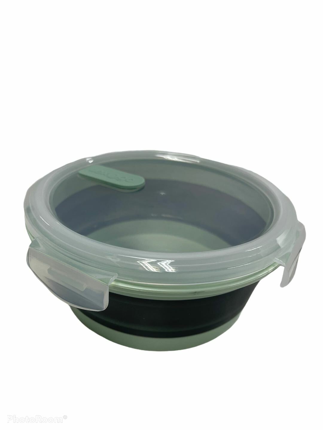 LEXINGTON silicone collapsible round flexi lock container 1000ml-green
