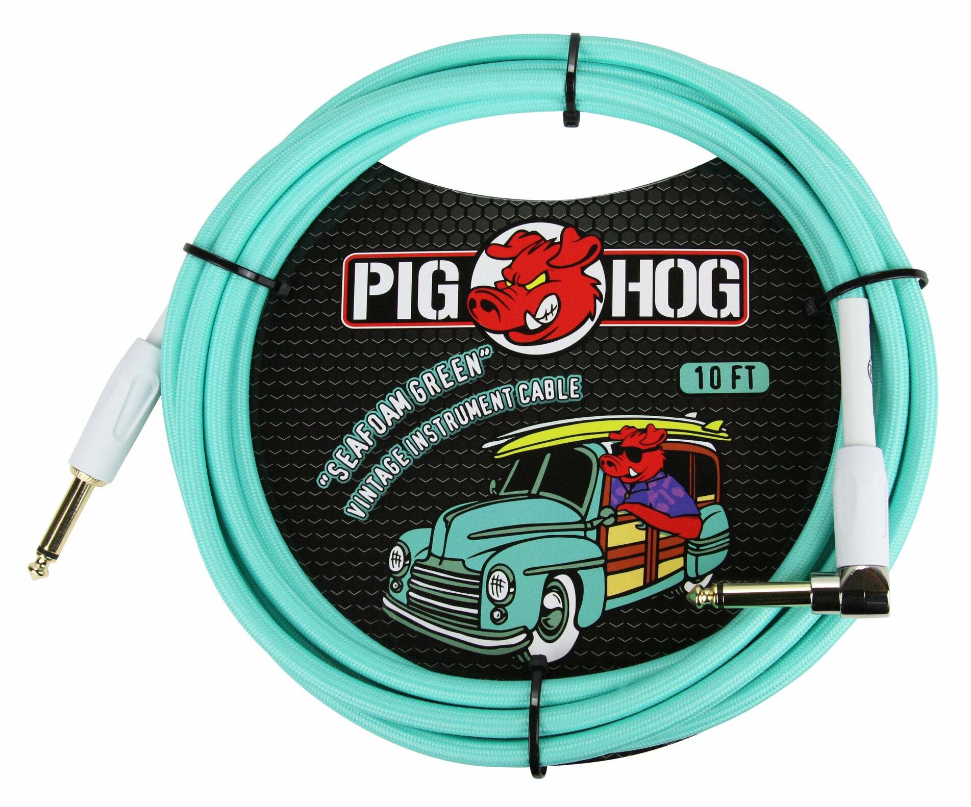 PIG HOG 衝浪綠色 IL頭 樂器導線 編織系列 Seafoam Green
