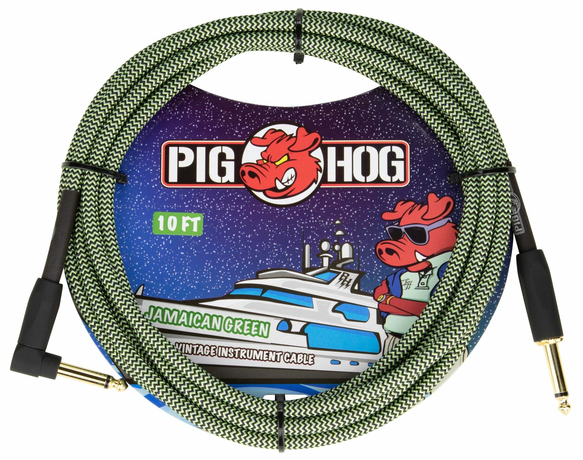 PIG HOG 牙買加綠色 IL頭 樂器導線 編織系列 Jamaican Green